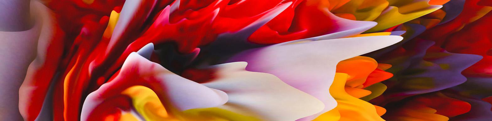 abstract art with flowing orange and red hues